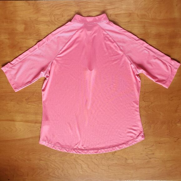 Tail White Label Womens L Pink 1/4 Zip Elbow Sleeve Mock Neck Polo Golf Tennis - Picture 5 of 7